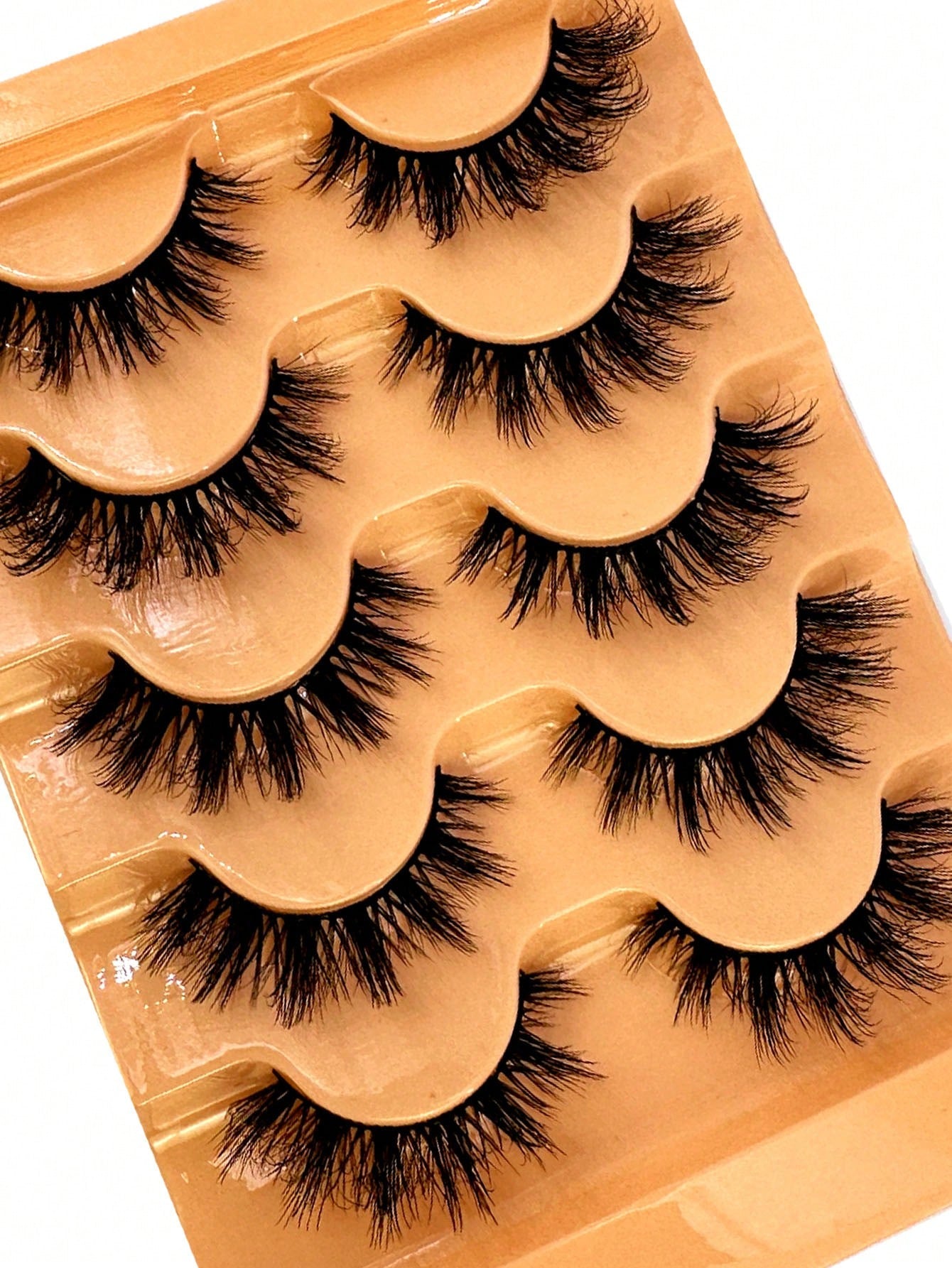 5 Pairs 5d Volume False Eyelashes, Fluffy Russian Big Curling Imitation Mink Hair Eyelashes