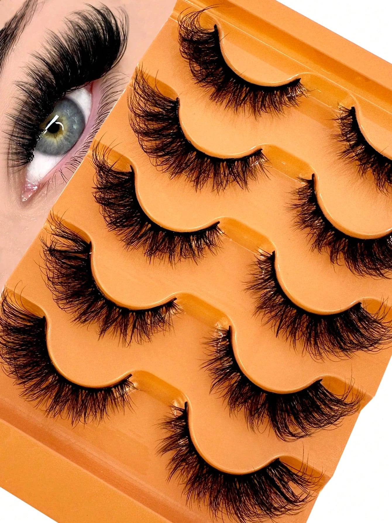 5 Pairs 5d Volume False Eyelashes, Fluffy Russian Big Curling Imitation Mink Hair Eyelashes