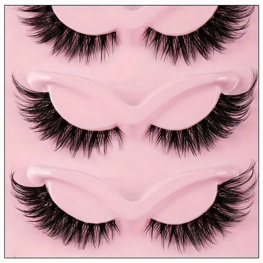 5 Pairs Fox Eye False Eyelashes, Wispy Spiky Winged Cat Eye Lashes, Faux Mink Fluffy Strip Lashes, Dramatic Manga Style Eye Makeup Lashes