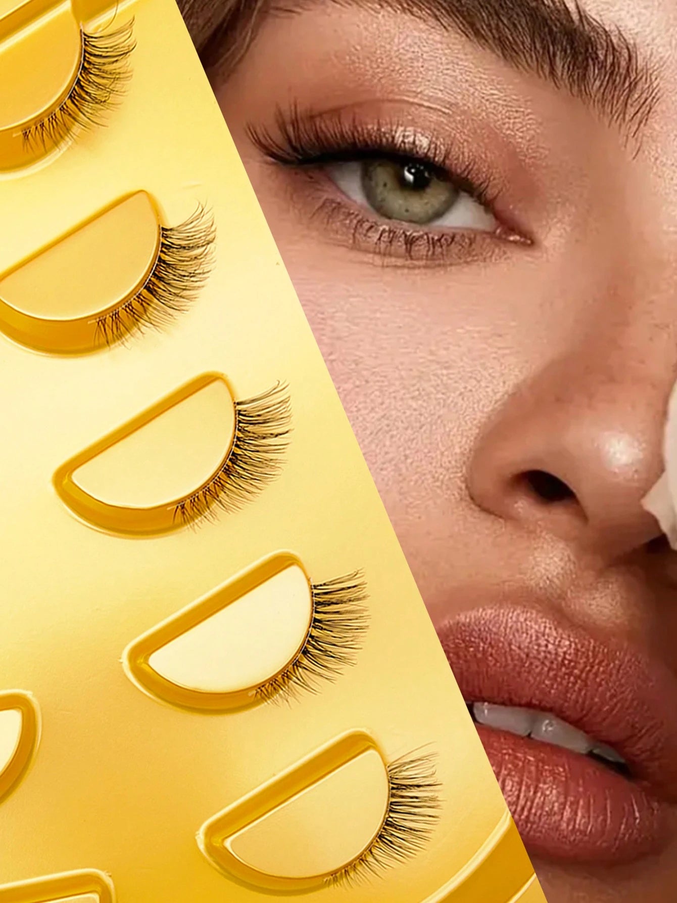 5 Pairs Half-Eye False Eyelashes, Strip Eyelashes, 5-10mm Length, D Curl, Lengthening False Eyelashes, Natural Thin False Eyelashes, Reusable False Eyelashes, Easy To Apply, Suitable For Dating, Party