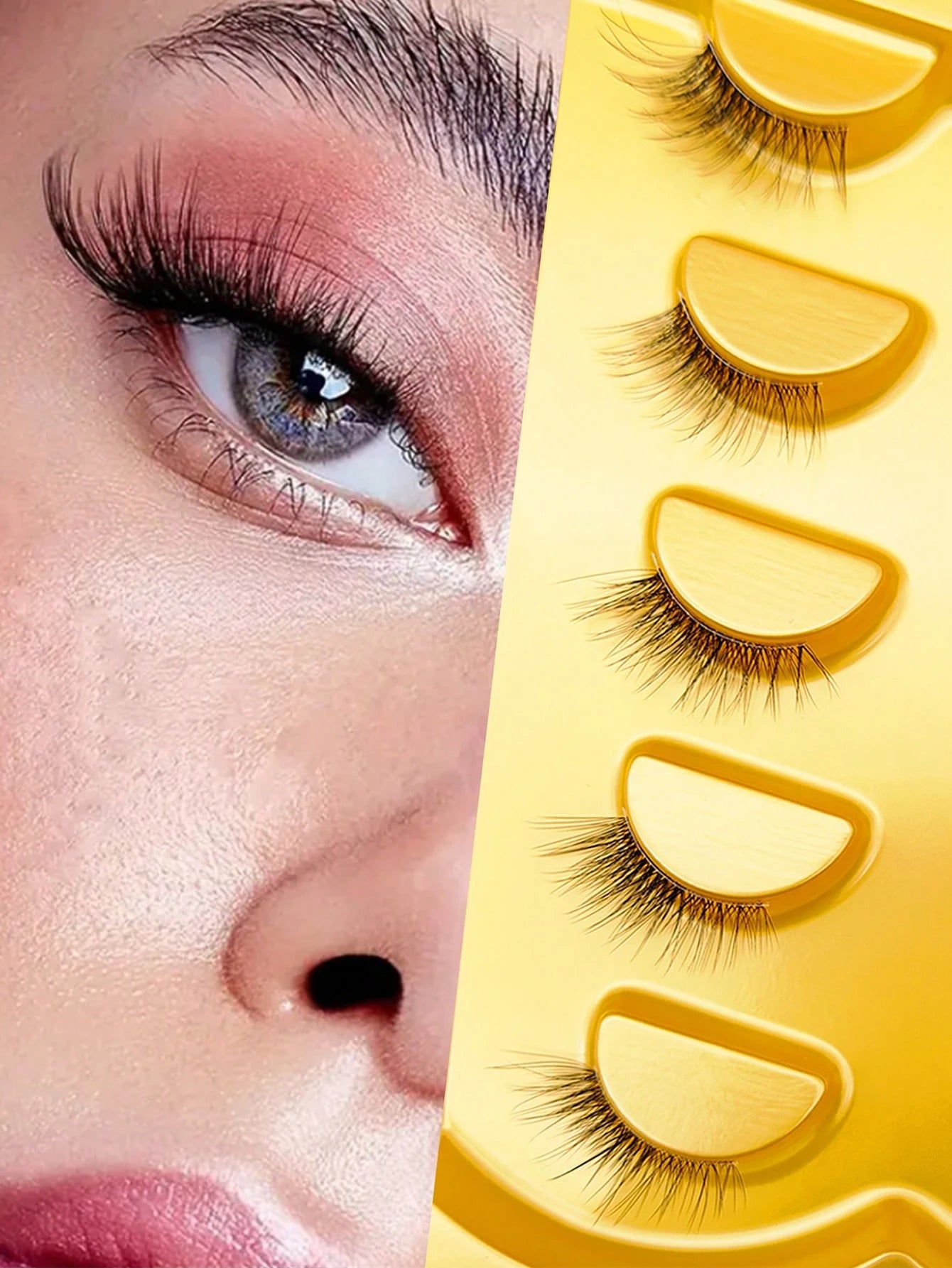 5 Pairs Half-Eye False Eyelashes, Strip Eyelashes, 5-10mm Length, D Curl, Lengthening False Eyelashes, Natural Thin False Eyelashes, Reusable False Eyelashes, Easy To Apply, Suitable For Dating, Party