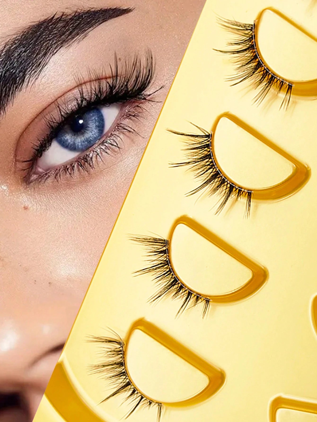 5 Pairs Half-Eye False Eyelashes, Strip Eyelashes, 5-10mm Length, D Curl, Lengthening False Eyelashes, Natural Thin False Eyelashes, Reusable False Eyelashes, Easy To Apply, Suitable For Dating, Party