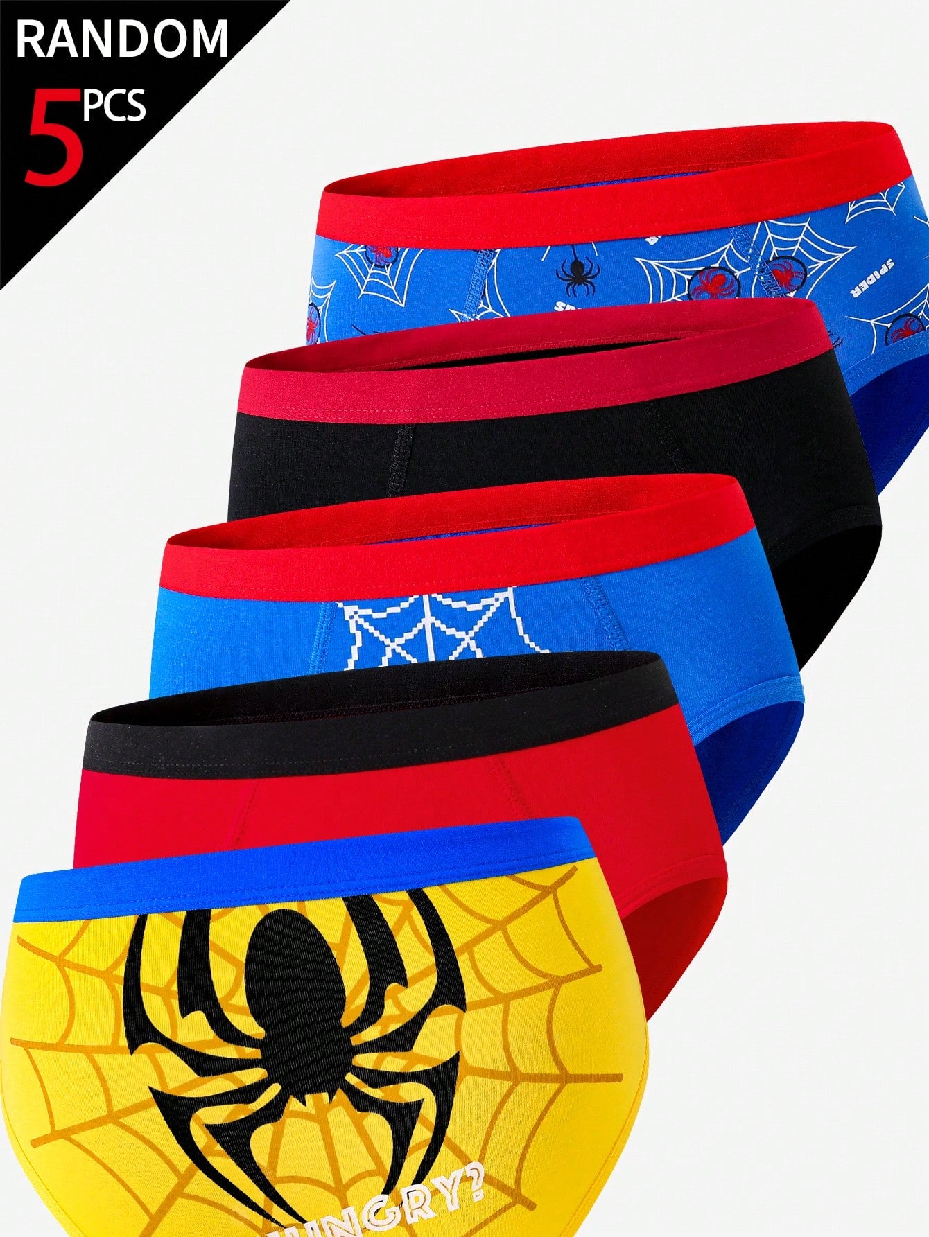 [5 Random Piece] Boys Multi-Colored Soft Triangle Briefs, Simple Stylish Game Console & Football Prints, Comfy Everyday Underwear Suitable For Boys