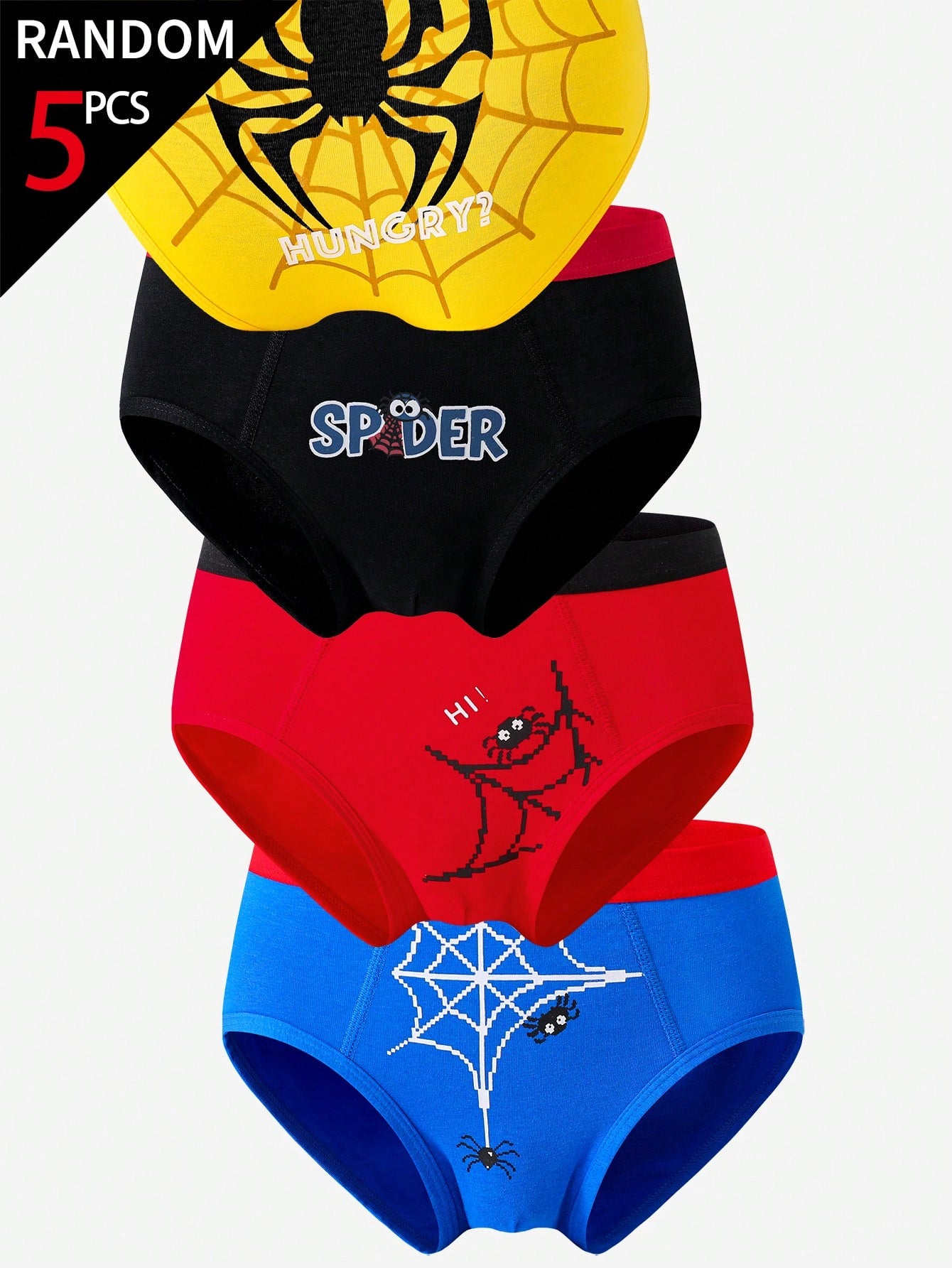 [5 Random Piece] Boys Multi-Colored Soft Triangle Briefs, Simple Stylish Game Console & Football Prints, Comfy Everyday Underwear Suitable For Boys