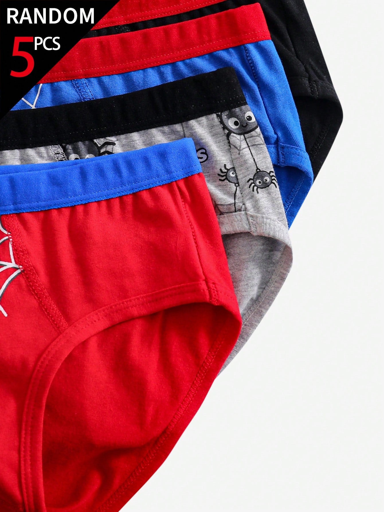 [5 Random Piece] Boys Multi-Colored Soft Triangle Briefs, Simple Stylish Game Console & Football Prints, Comfy Everyday Underwear Suitable For Boys