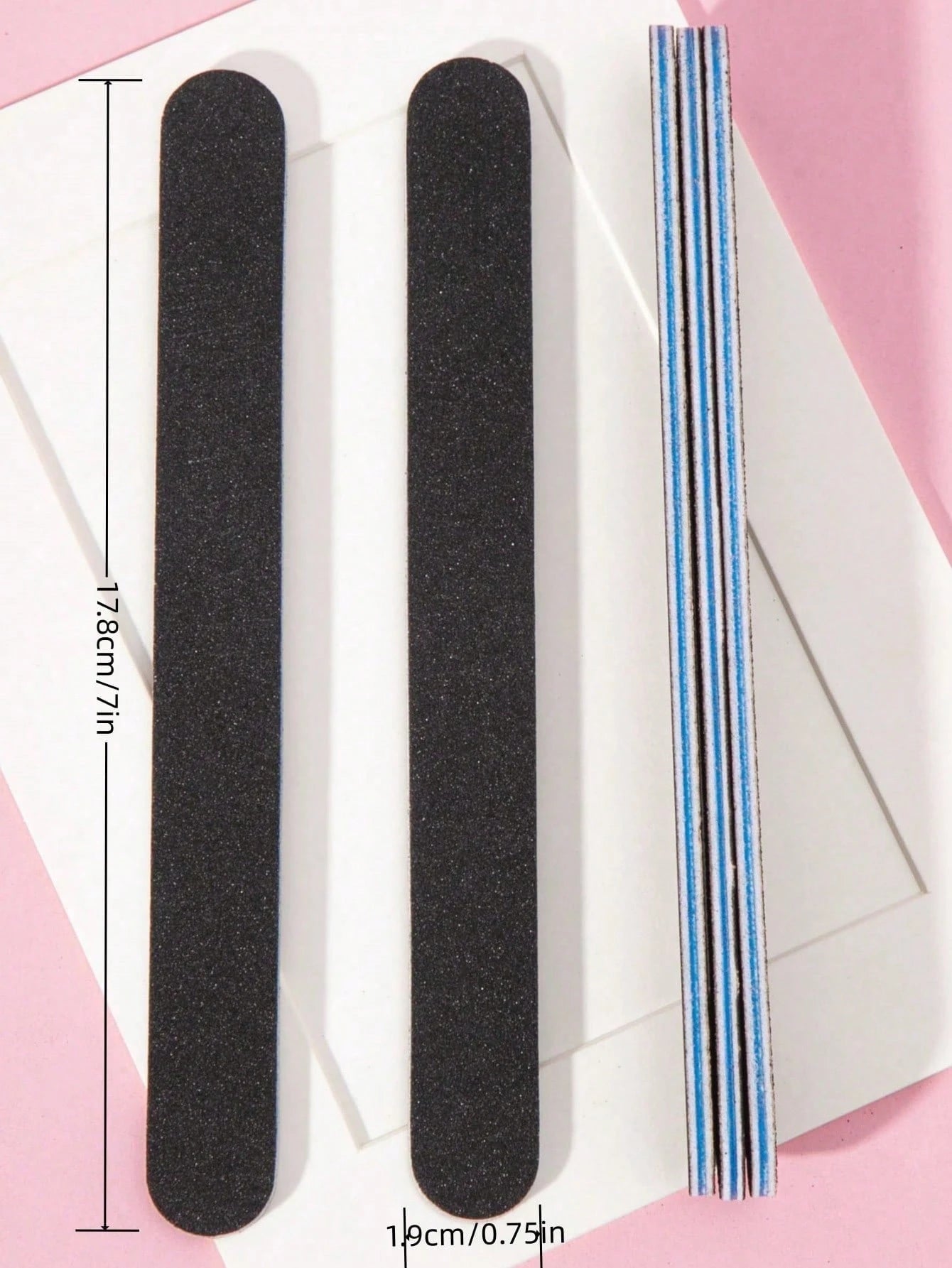 50/25/10/5pcs Nail File Set- 100/180 Grit Sandpaper Nail Files, Professional Nail File And Polishing Block Set- Professional Gel Nail Files, Black Nail Polishing File Set