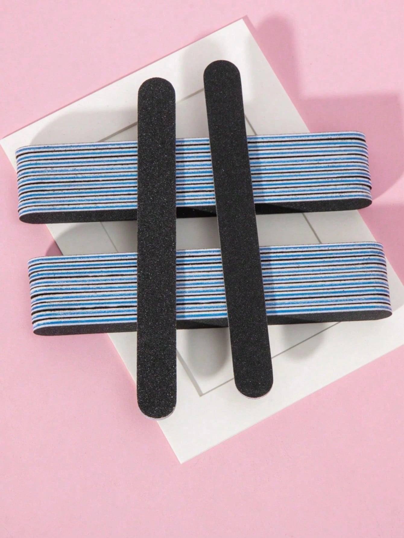 50/25/10/5pcs Nail File Set- 100/180 Grit Sandpaper Nail Files, Professional Nail File And Polishing Block Set- Professional Gel Nail Files, Black Nail Polishing File Set