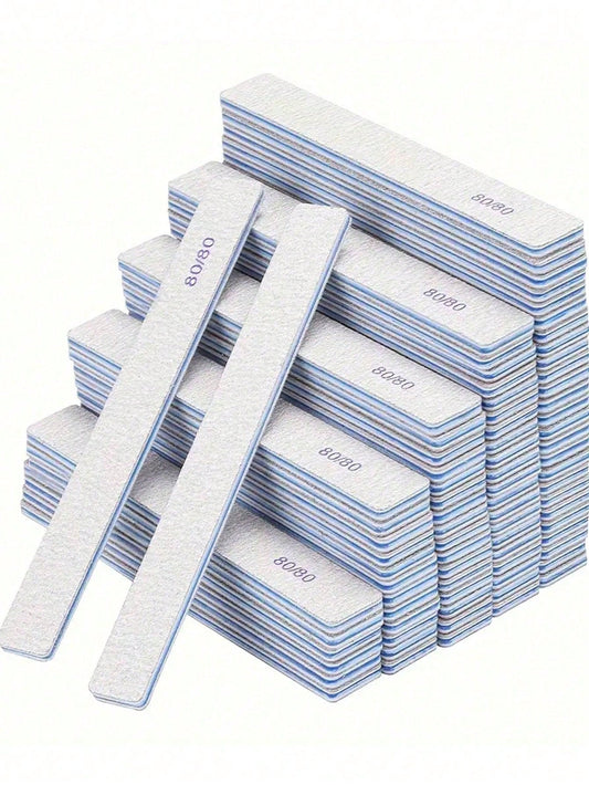 50/25/15/5/1pc (Optional 80/80, 100/180) Grit Nail Files, Acrylic Nail Buffing Boards, Professional Manicure Tools, Suitable For Home And Salon, Durable Double-Sided