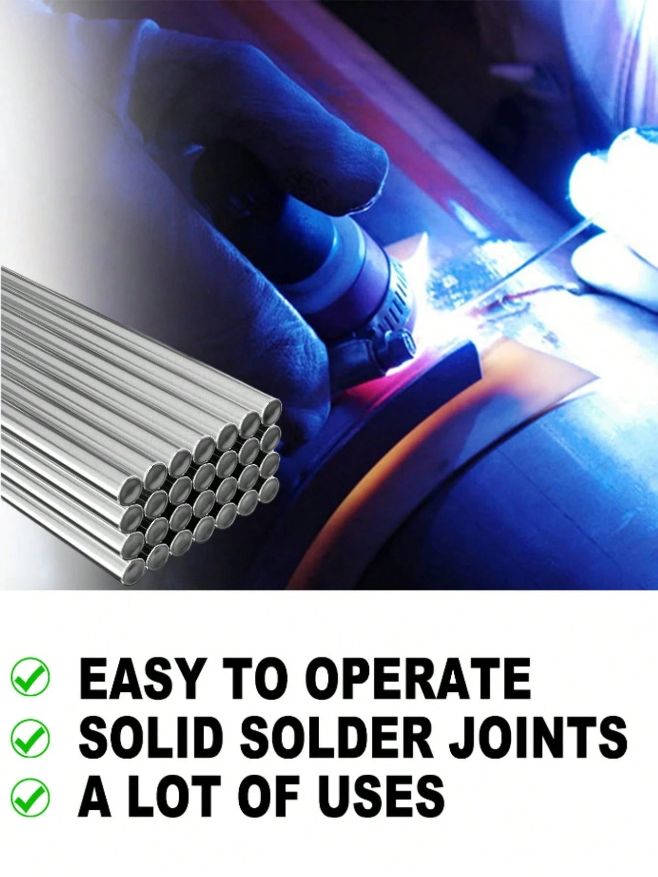 50 Pieces Of Aluminum Welding Rods, Low-Temperature Aluminum Core Welding Rods, Used For Repairing Welders For Stainless Steel And Aluminum, Low-Temperature Fusible Welding Wire, No Need For Welding P