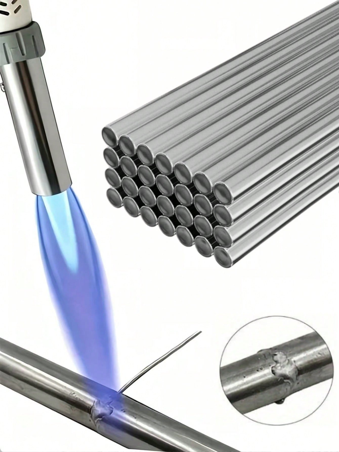 50 Pieces Of Aluminum Welding Rods, Low-Temperature Aluminum Core Welding Rods, Used For Repairing Welders For Stainless Steel And Aluminum, Low-Temperature Fusible Welding Wire, No Need For Welding P