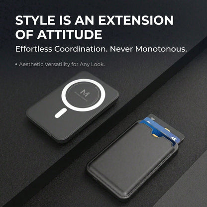 5000mAh Magnetic Portable Charger, Ultra Thin Wireless Power Bank With Card Holder, 15W Rapid Magnetic Charging & 22.5W Wired Fast Charging, Battery Pack Compatible With IPhone 15 14 13 12 Pro Max Pl