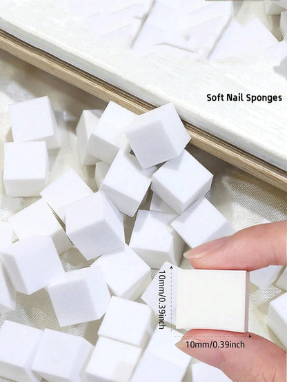 50pcs Mini Sponge Blocks With 4-Claw Tweezers, Nail Art Gradient Color Sponges, Nail Gel Polish Tools, Nail Art Supplies, Nail Art Tools, Nail Art Accessories, Back To School, Nail Art, Nail Tools, Na