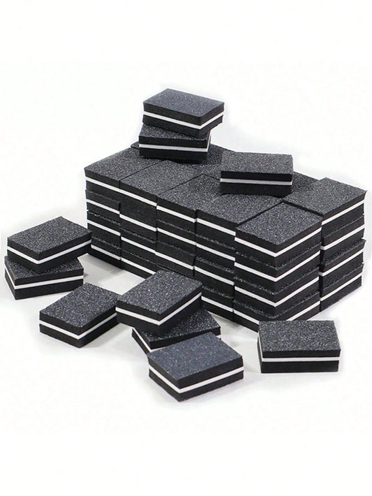50pcs/Pack Double-Sided Nail Buffing Polishing Files, Mini Sponge Blocks For Nail Shaping And Smoothing