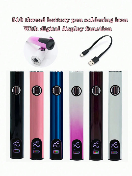510 Thread Battery Car Pen Smart Power Tool Pen Mini Soldering Iron Kit, Digital Screen Display, Electronic Repair With USB-C Fast Charging Port, Adjustable Voltage And Portable Design- Great For DIY