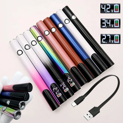 510 Thread Battery Soldering Iron Kit, Adjustable Voltage, Portable Digital Display, USB-C Rechargeable 320mAh Battery, 304 Stainless Steel, DIY Electronics Maintenance Tool- Soldering Iron Tip Not I