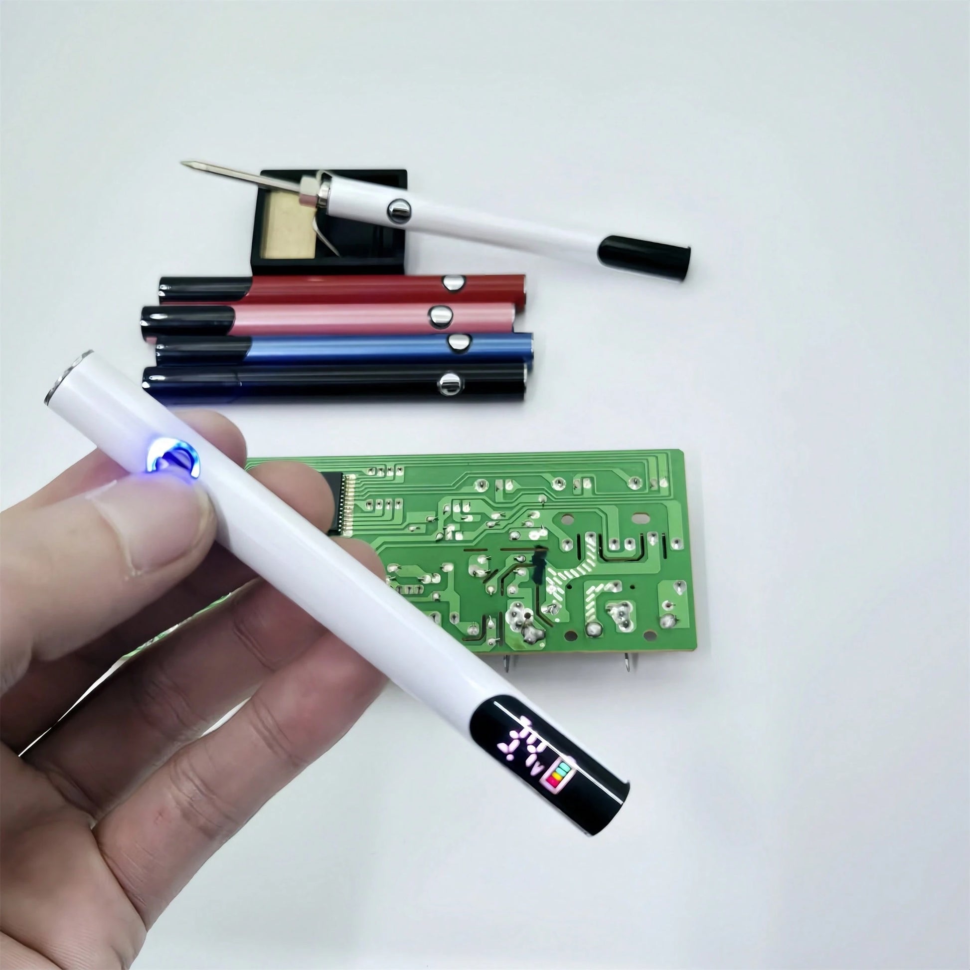 510 Thread Battery Soldering Iron Kit, Adjustable Voltage, Portable Digital Display, USB-C Rechargeable 320mAh Battery, 304 Stainless Steel, DIY Electronics Maintenance Tool- Soldering Iron Tip Not I
