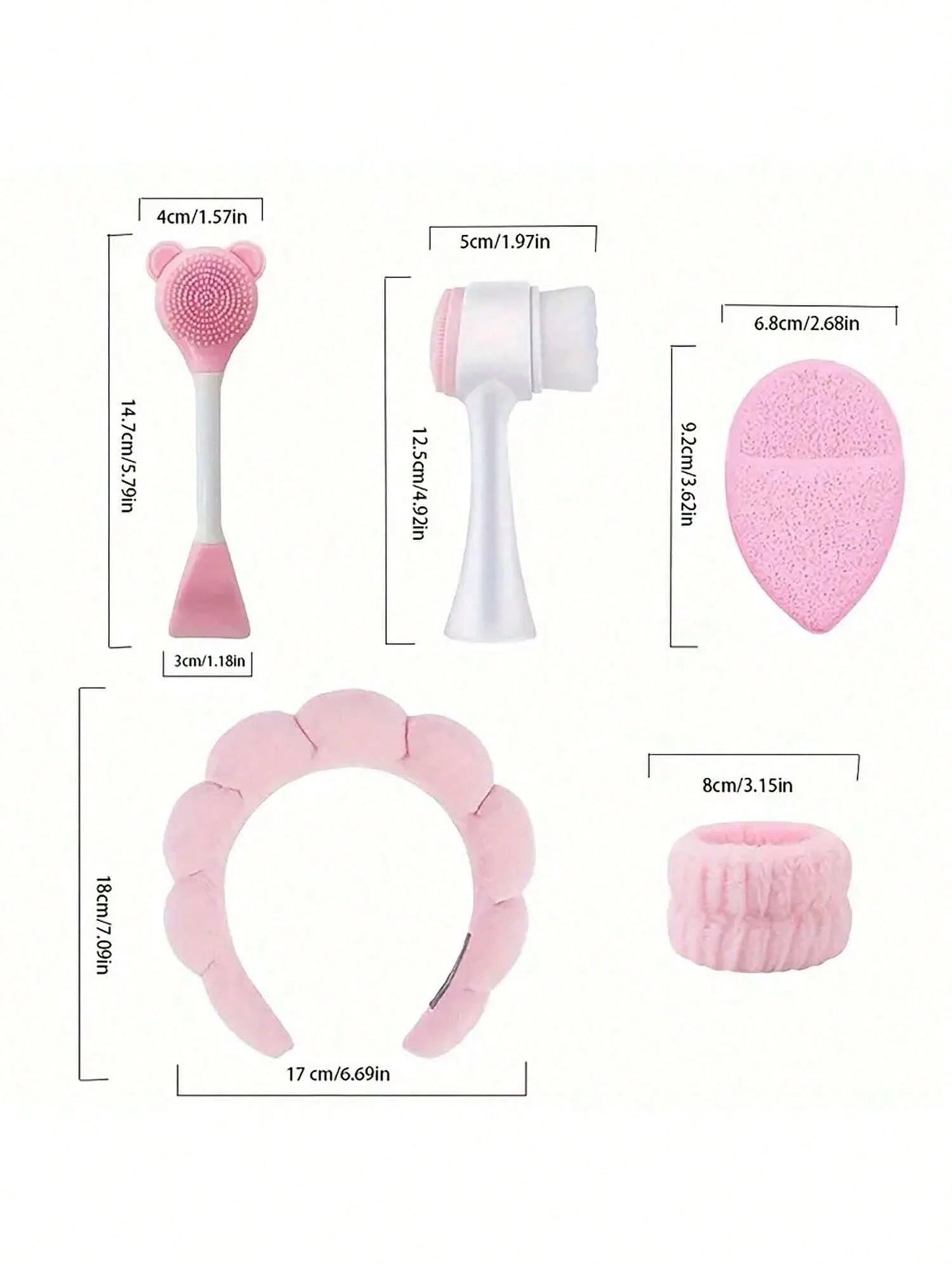 5pcs/2pcs Facial Headband Set, Sponge Makeup Headband, Soft Towel Fabric, Convenient Preparation, Women Fluffy Thick Headband, Lightweight Hair Accessory, Hair Decor, Summer Essential, Kitchen Accesso