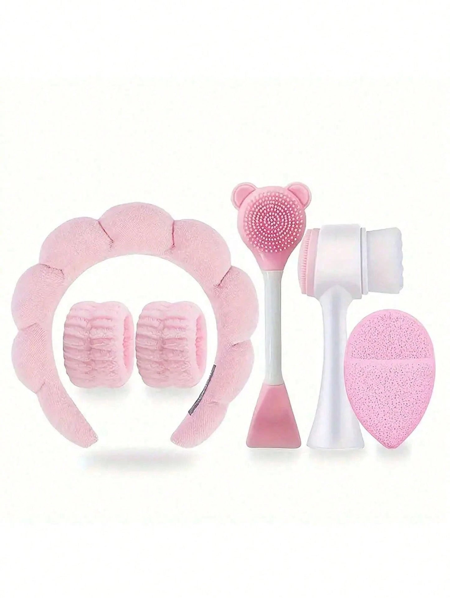 5pcs/2pcs Facial Headband Set, Sponge Makeup Headband, Soft Towel Fabric, Convenient Preparation, Women Fluffy Thick Headband, Lightweight Hair Accessory, Hair Decor, Summer Essential, Kitchen Accesso