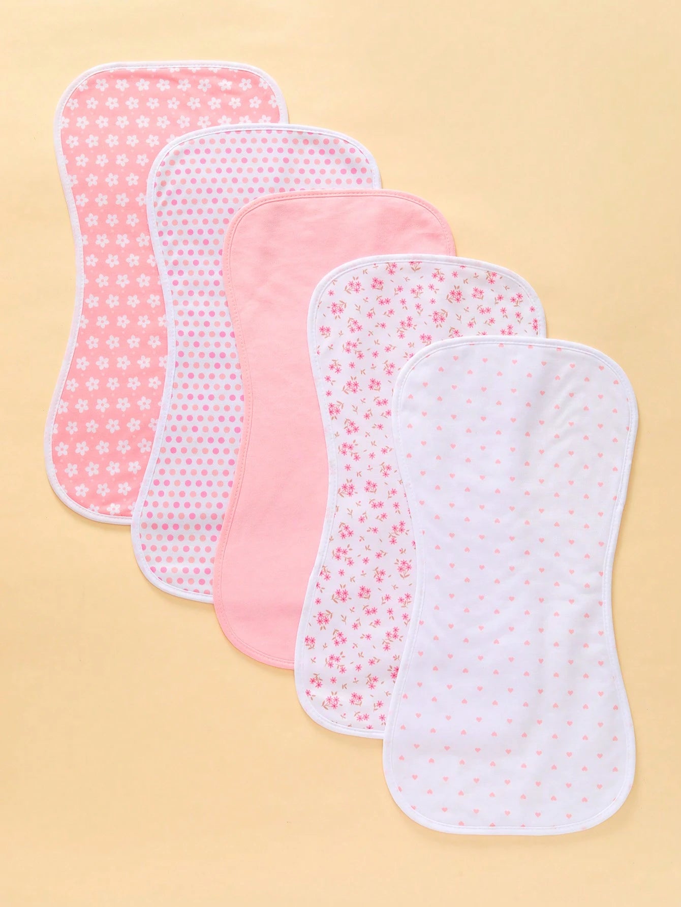 5pcs Baby Anti-Spit/Burp Bibs, Waterproof Soft Absorbent, Suitable For Baby Boys And Girls