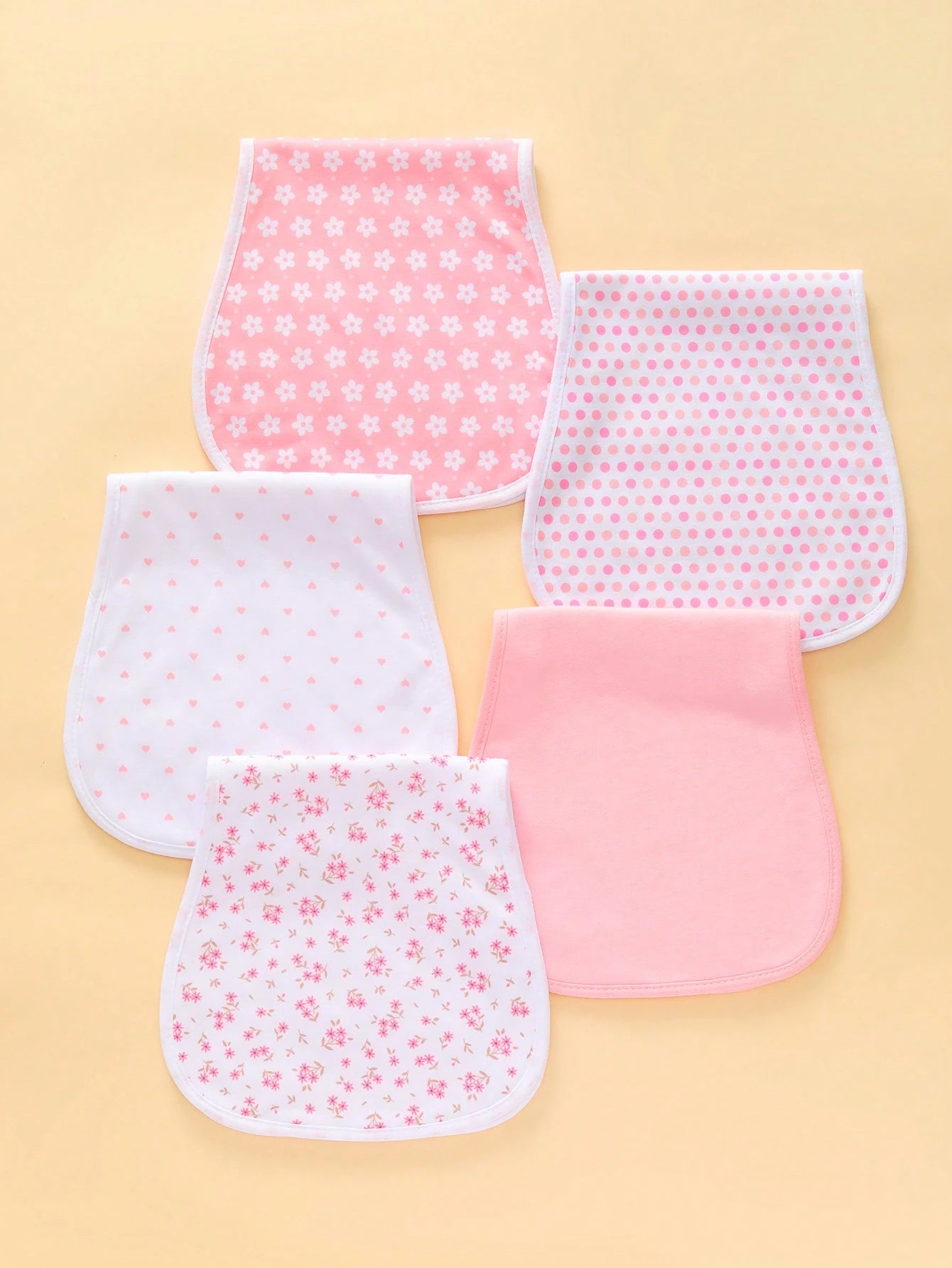 5pcs Baby Anti-Spit/Burp Bibs, Waterproof Soft Absorbent, Suitable For Baby Boys And Girls