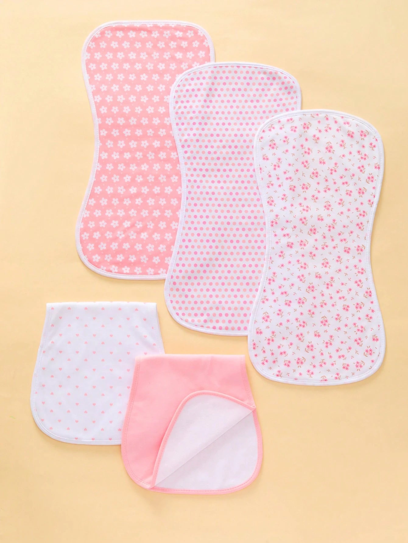 5pcs Baby Anti-Spit/Burp Bibs, Waterproof Soft Absorbent, Suitable For Baby Boys And Girls