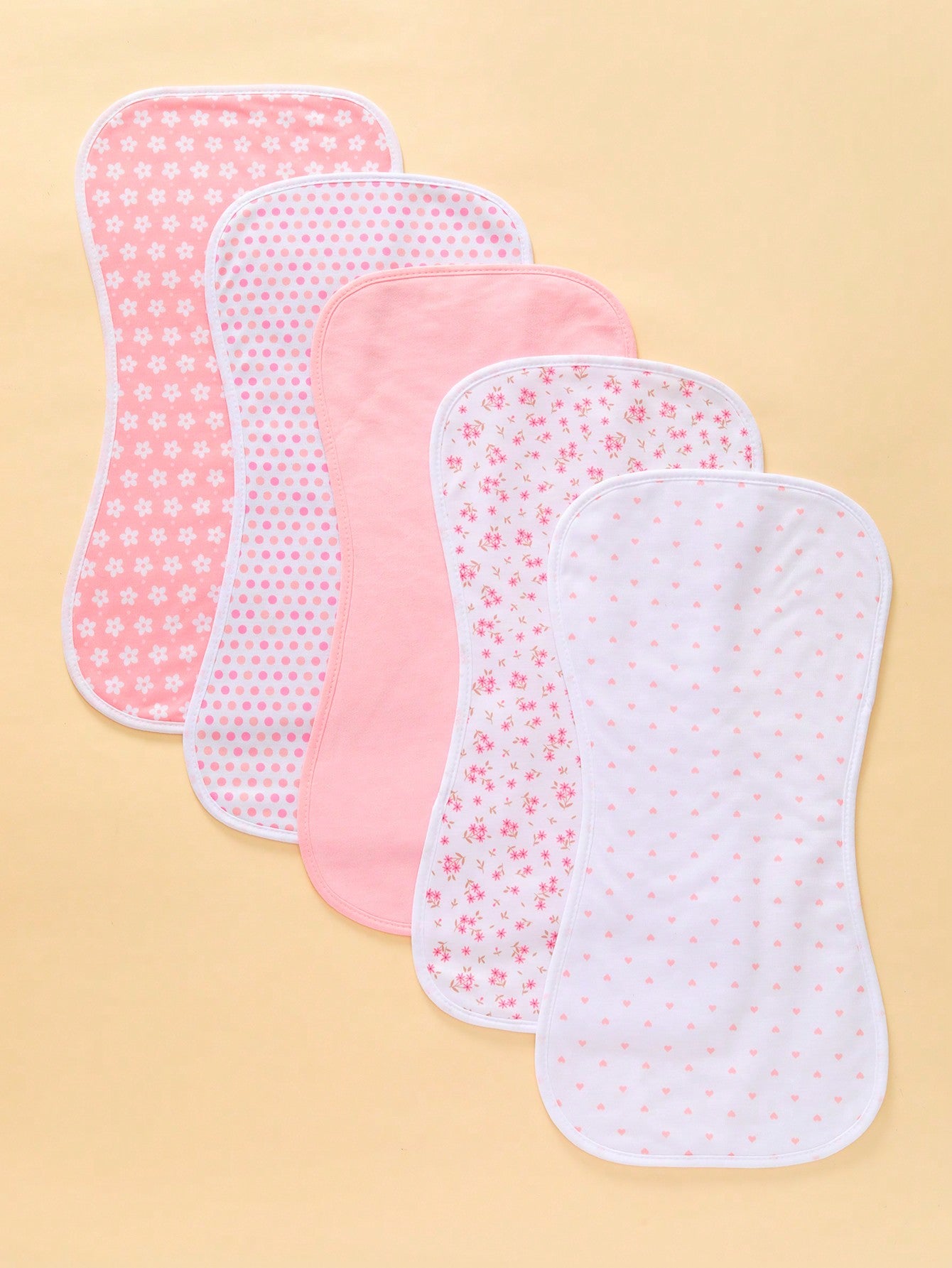 5pcs Baby Anti-Spit/Burp Bibs, Waterproof Soft Absorbent, Suitable For Baby Boys And Girls