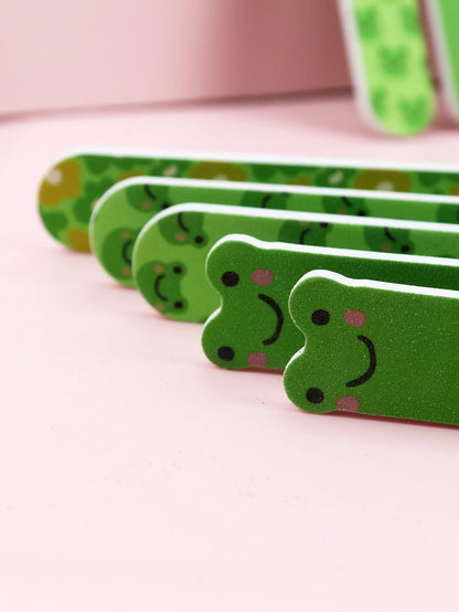5pcs Frog Cartoon Design Nail Files,Nail Supplies,Nail Tools,Nail Art Tools,Back To School,Nails,Nail Tools For Press On Nails