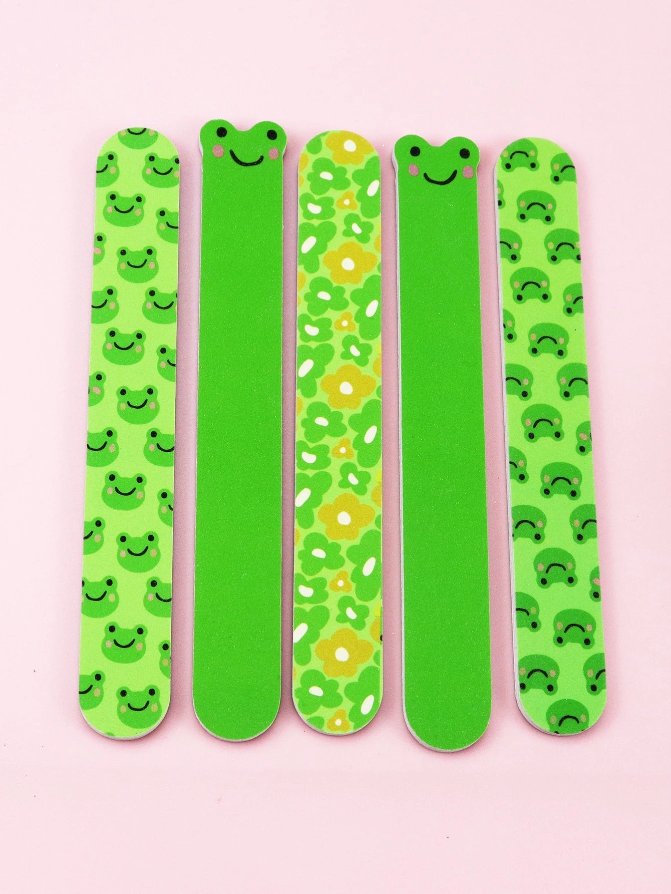 5pcs Frog Cartoon Design Nail Files,Nail Supplies,Nail Tools,Nail Art Tools,Back To School,Nails,Nail Tools For Press On Nails
