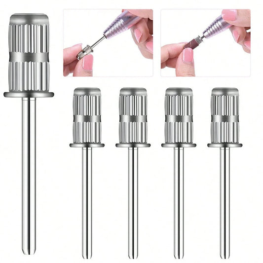 5Pcs Nail Drill Heads Nail Drill Bits Sanding Band Shaft 3/32 Inch Nail Drill Bits Mandrels For Electric File Nail Sanders Manicure Pedicures Home Salon