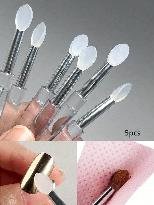 5pcs Reusable Transparent Silicone Makeup Brushes Set, Including Highlighter Stick, Professional Eye Shadow Brushes, Cosmetic Tools