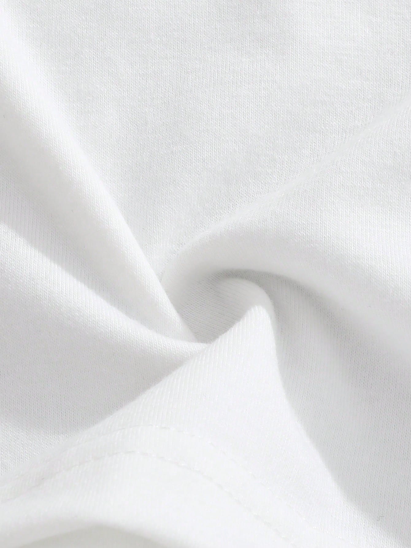 5pcs/Set Baby Boy Spring/Summer Simple Comfortable White T-Shirt