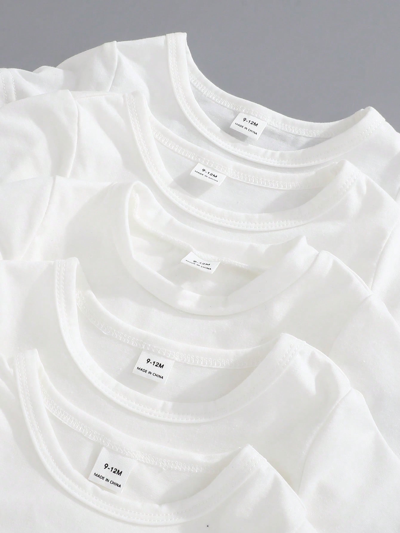 5pcs/Set Baby Boy Spring/Summer Simple Comfortable White T-Shirt