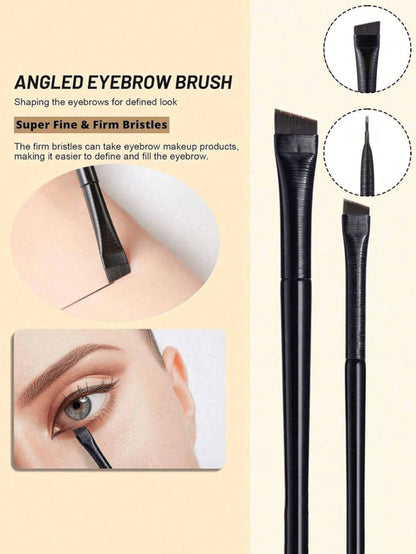 5Pcs/Set Makeup Brush Set, Includes Eyeshadow, Contour, Eyebrow Brushes- Soft And Skin-Friendly Cosmetic Tools, Portable Travel Makeup Kit, Eyebrow Brush, Eyeshadow Brush, Spoolie, Spoolie Brush, Giv