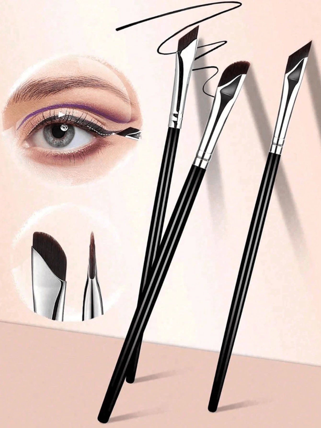 5Pcs/Set Makeup Brush Set, Includes Eyeshadow, Contour, Eyebrow Brushes- Soft And Skin-Friendly Cosmetic Tools, Portable Travel Makeup Kit, Eyebrow Brush, Eyeshadow Brush, Spoolie, Spoolie Brush, Giv