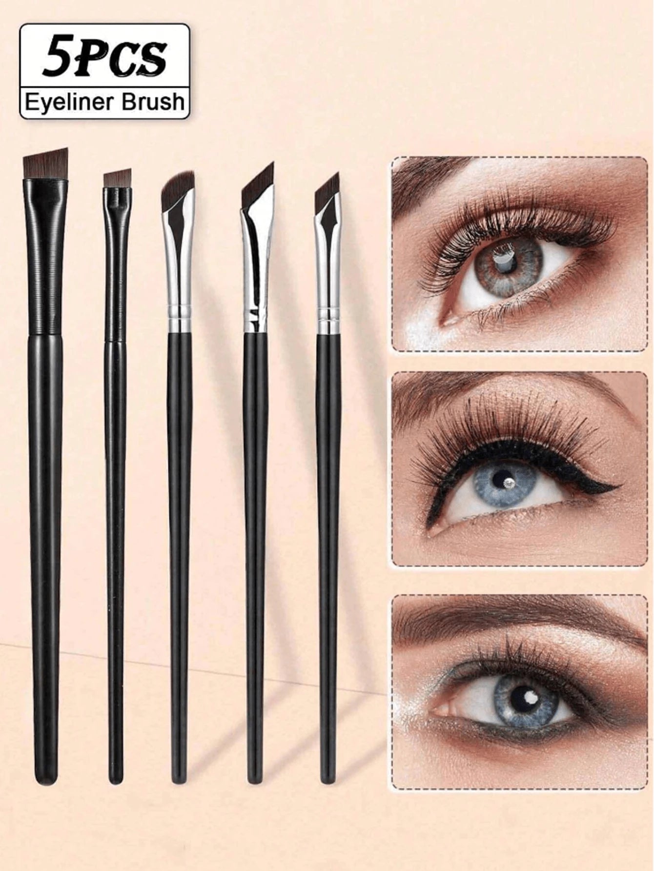 5Pcs/Set Makeup Brush Set, Includes Eyeshadow, Contour, Eyebrow Brushes- Soft And Skin-Friendly Cosmetic Tools, Portable Travel Makeup Kit, Eyebrow Brush, Eyeshadow Brush, Spoolie, Spoolie Brush, Giv