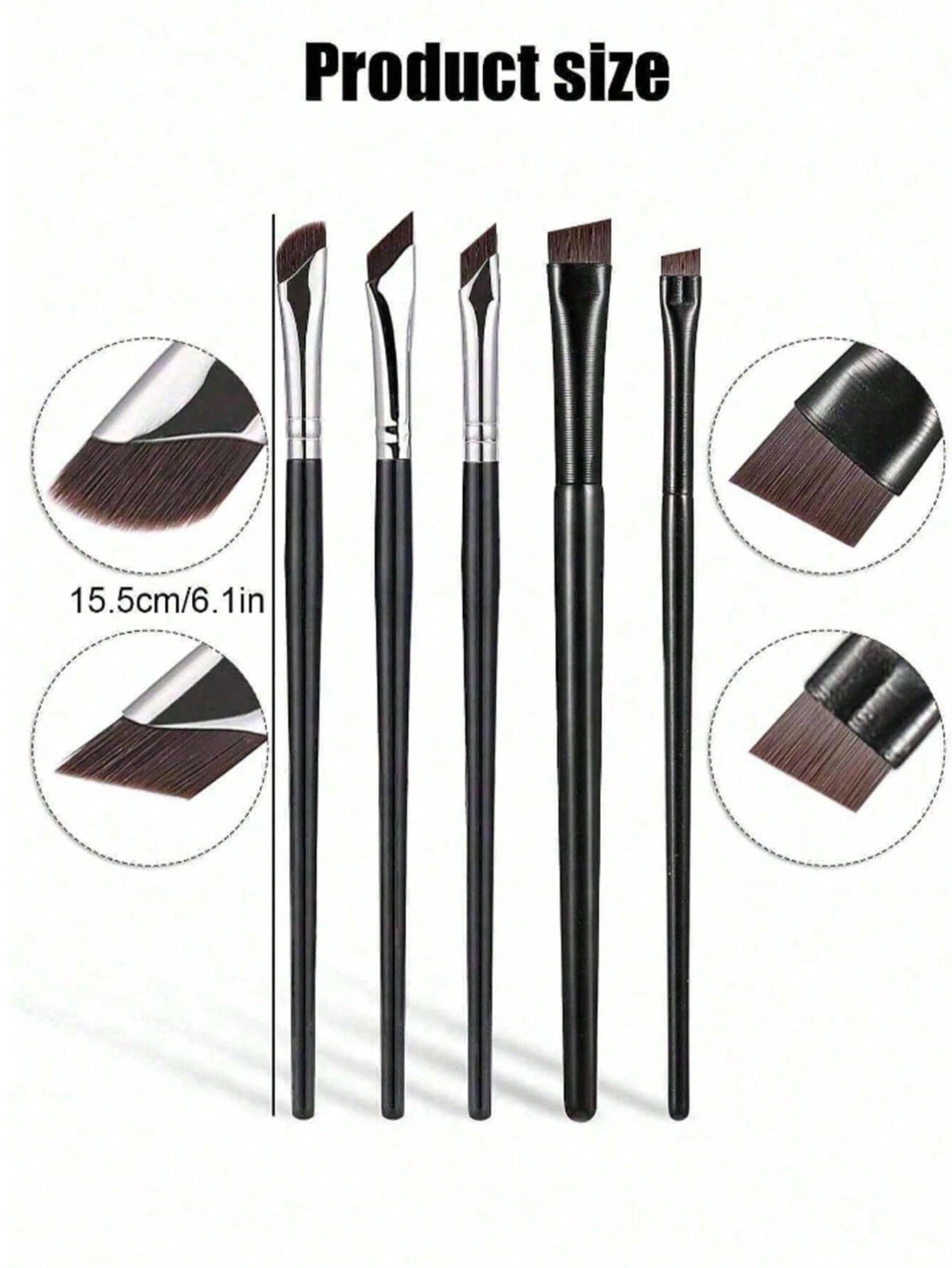 5Pcs/Set Makeup Brush Set, Includes Eyeshadow, Contour, Eyebrow Brushes- Soft And Skin-Friendly Cosmetic Tools, Portable Travel Makeup Kit, Eyebrow Brush, Eyeshadow Brush, Spoolie, Spoolie Brush, Giv