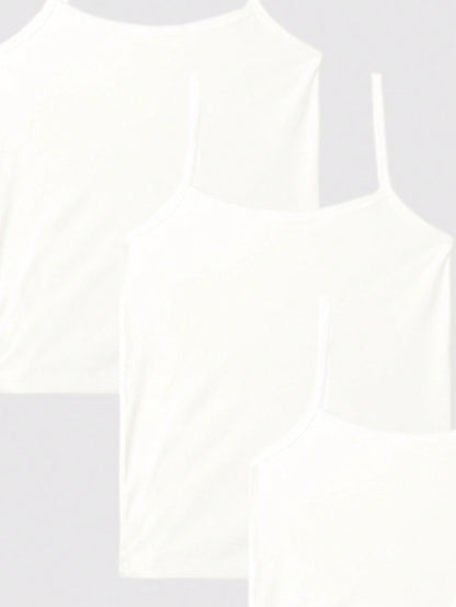 5pcs/Set Teenage Girls Solid Color All-Match Versatile Camisole Tank Top