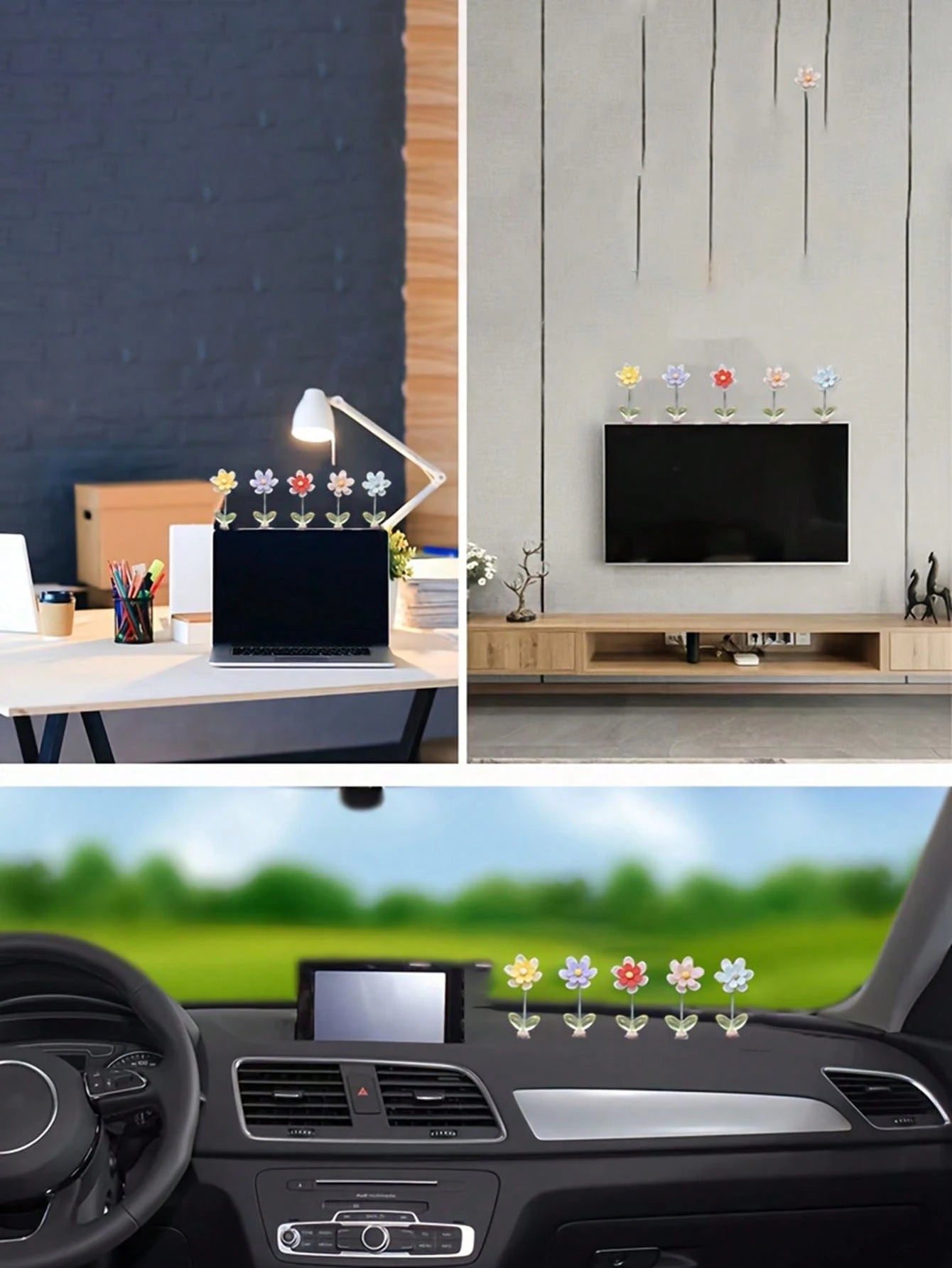 5pcs Shaking Flowers Car Dashboard Decoration, Car And RoomInterior Decoration, Can Be Used For Car Window Side Rearview Mirror