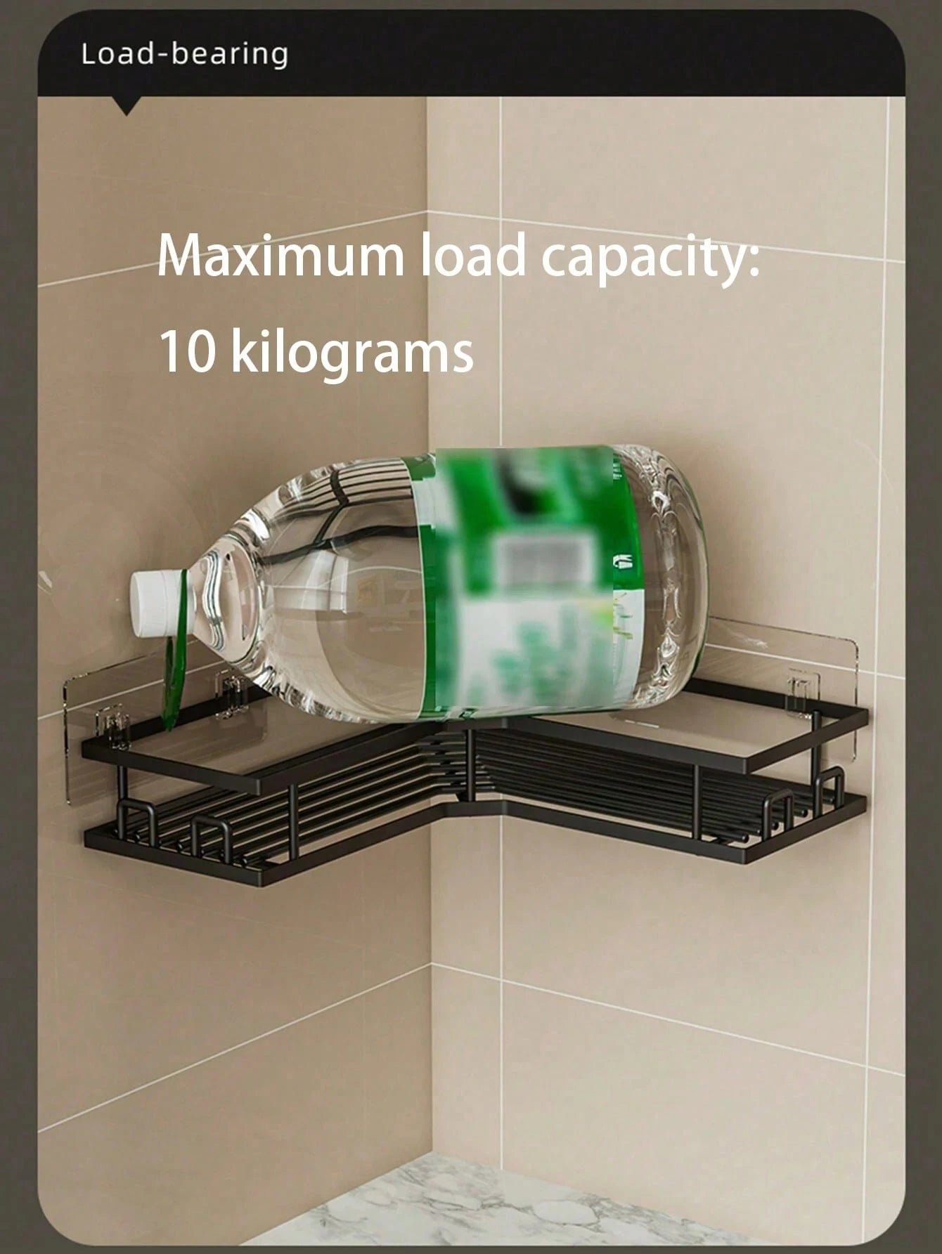 5pcs Stainless Steel Bathroom Storage Rack Set, Corner Shower Caddy, Wall Mounted Adhesive Shower Organizer, Load Capacity Less Than 10kg, Suitable For Bathroom, Kitchen And Living Room Corner Storage