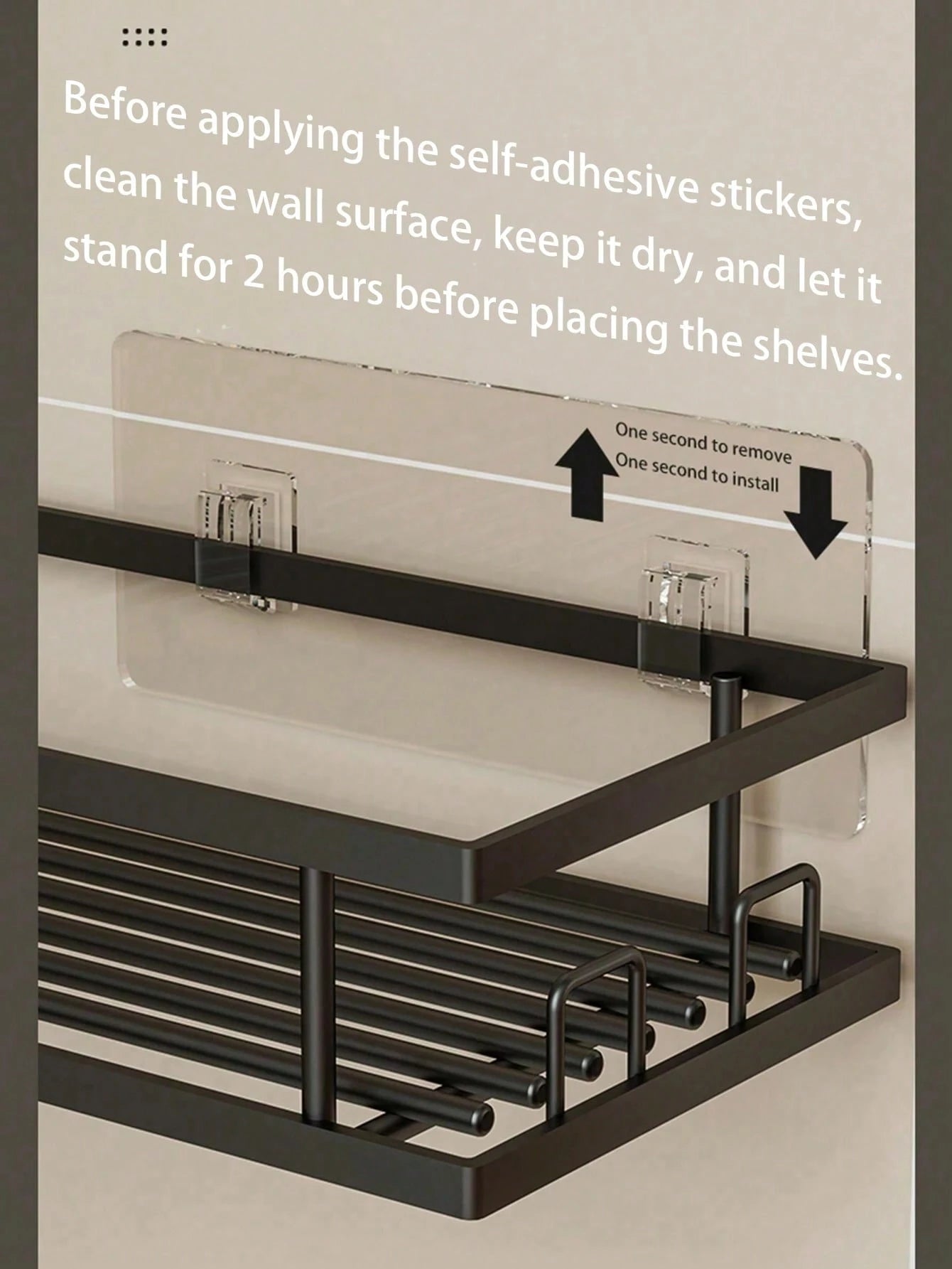 5pcs Stainless Steel Bathroom Storage Rack Set, Corner Shower Caddy, Wall Mounted Adhesive Shower Organizer, Load Capacity Less Than 10kg, Suitable For Bathroom, Kitchen And Living Room Corner Storage