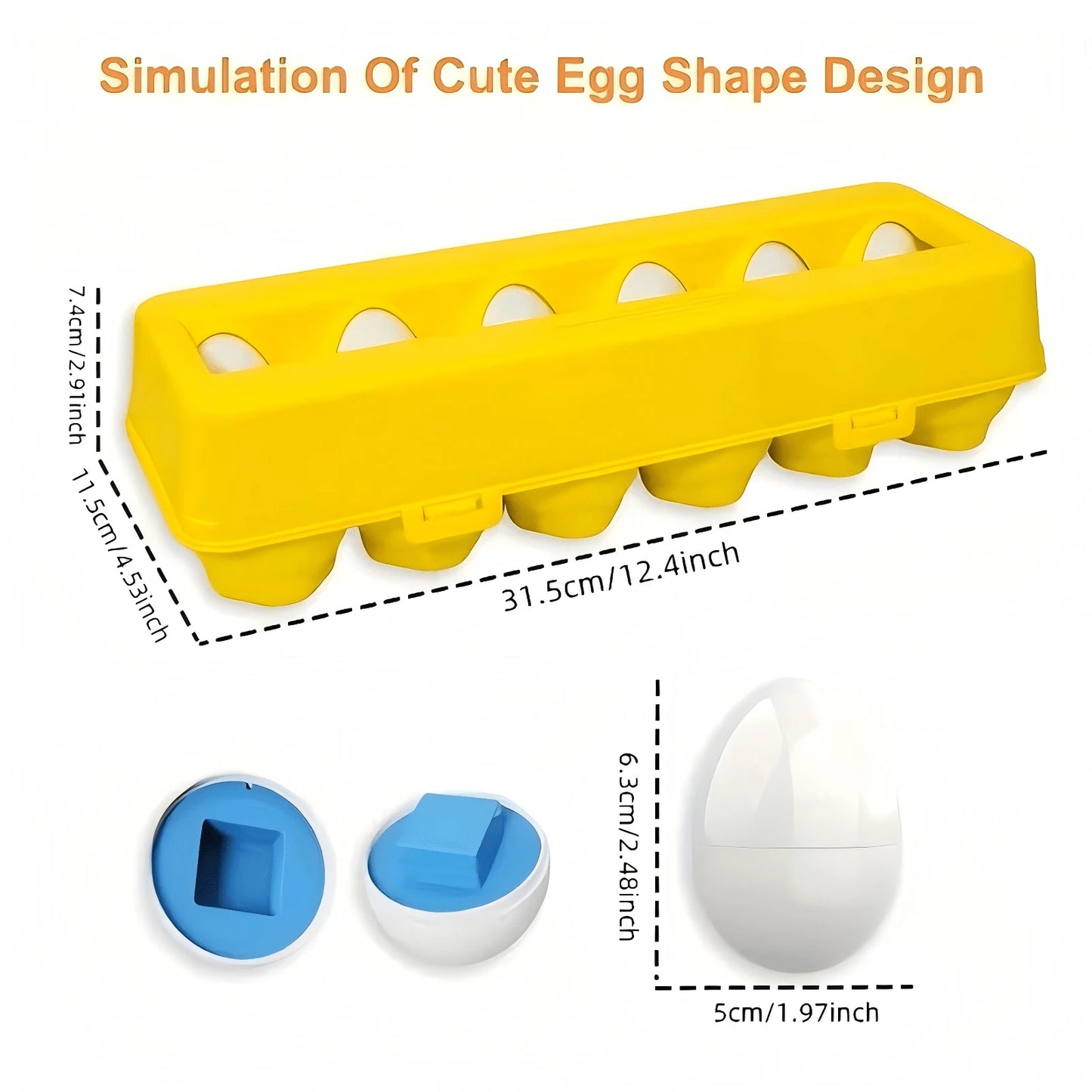 6/12pcs Colorful Egg Shaped Puzzle Toys- Helps Develop Fine Motor Skills, Hand-Eye Coordination And Shape Recognition- Ideal For Early Childhood Learning, Montessori Education And Easter Games (Colo