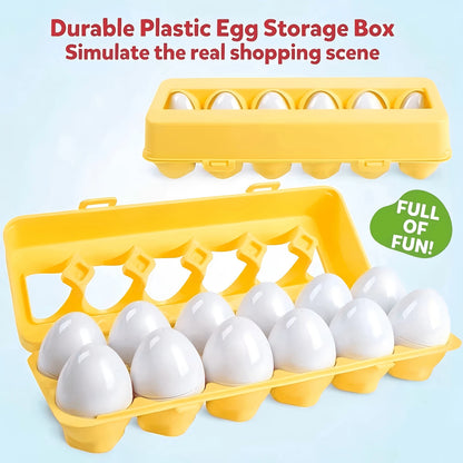 6/12pcs Colorful Egg Shaped Puzzle Toys- Helps Develop Fine Motor Skills, Hand-Eye Coordination And Shape Recognition- Ideal For Early Childhood Learning, Montessori Education And Easter Games (Colo