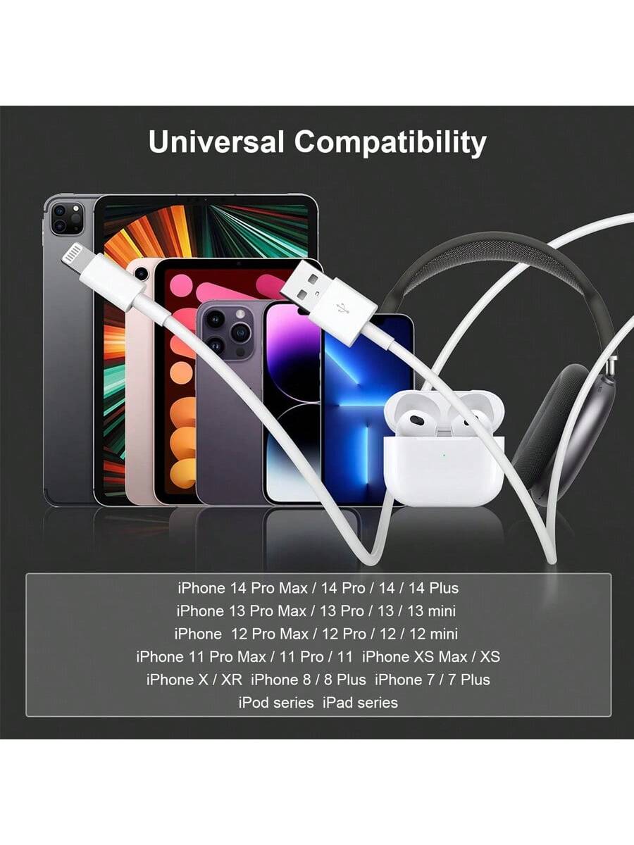 6.6FT/200cm High-Efficiency Data Transfer Fast Charging Cable Compatible With IPhone 14 Pro Max/14 Pro/14 Plus/14/13/12/11/XS/XR/8/7/6/ Series