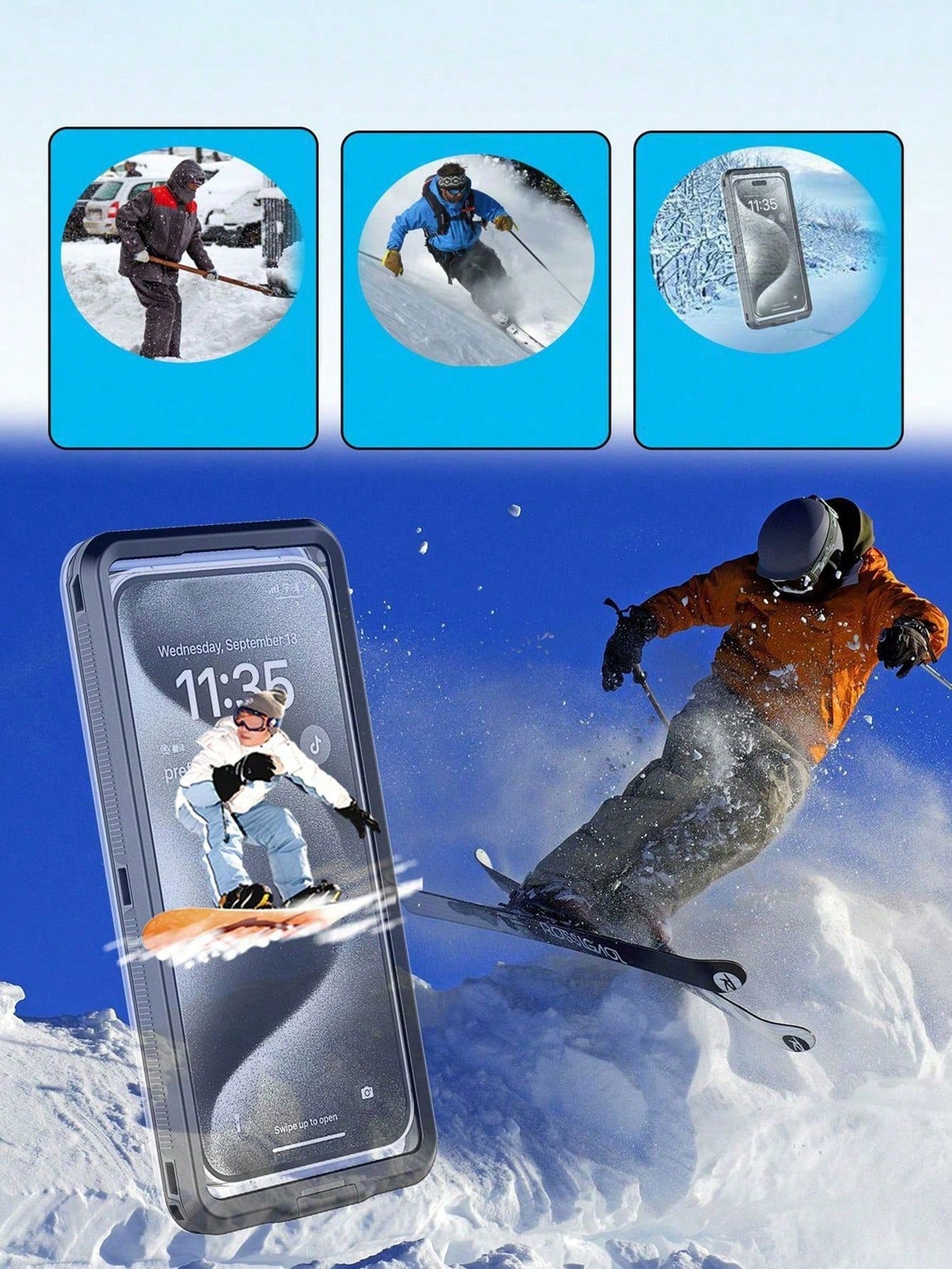 6.9 Inch Universal Waterproof Phone Case- Touchscreen With Stand, Shockproof And Dropproof- Fits All Smartphones- Perfect Gift For Water Sports Enthusiasts