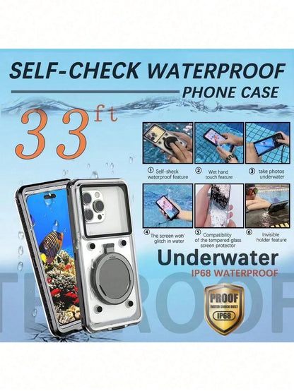 6.9 Inch Universal Waterproof Phone Case- Touchscreen With Stand, Shockproof And Dropproof- Fits All Smartphones- Perfect Gift For Water Sports Enthusiasts