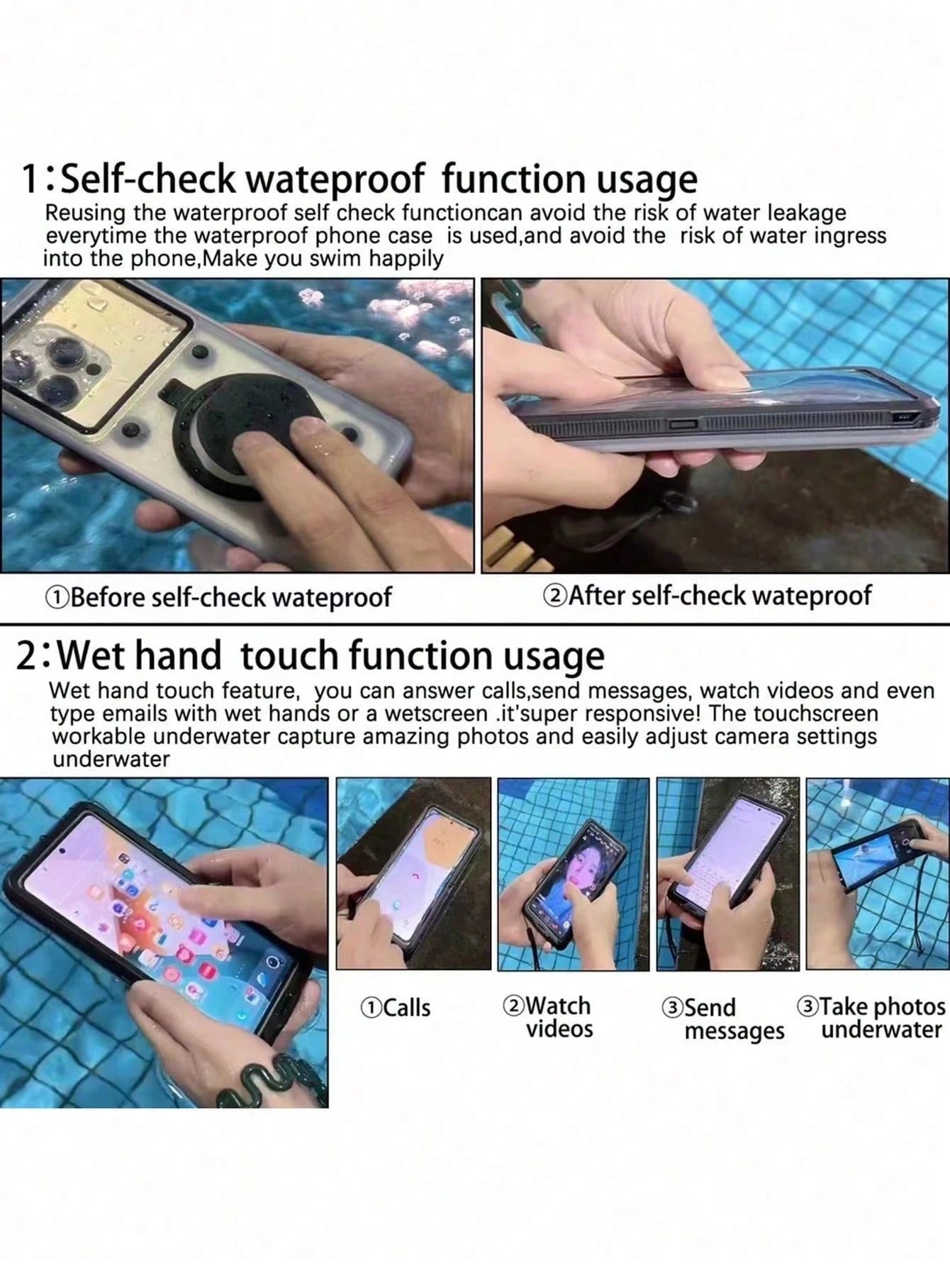 6.9 Inch Universal Waterproof Phone Case- Touchscreen With Stand, Shockproof And Dropproof- Fits All Smartphones- Perfect Gift For Water Sports Enthusiasts