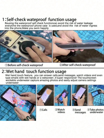 6.9 Inch Universal Waterproof Phone Case- Touchscreen With Stand, Shockproof And Dropproof- Fits All Smartphones- Perfect Gift For Water Sports Enthusiasts