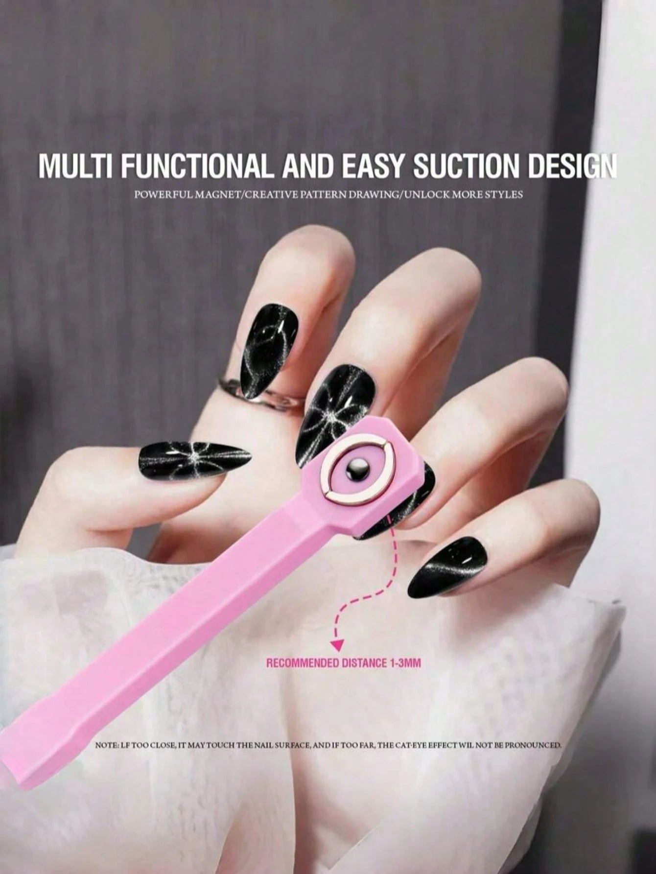 6-In-1 Cat Eye Magnetic Nail Art Tool Set, Pink Multi-Functional Cat Eye Gel Polish Magnetic Stick With Detachable Heart-Shaped Head, Strong Magnetic Nail Art Pen For Creating 3D Cat Eye, Heart, Flora