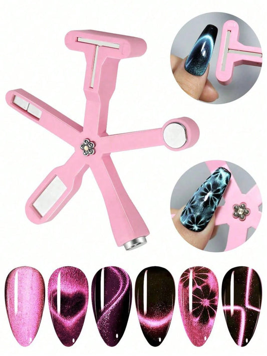 6-IN-1 Multi-Function Strong Magnetic,For Cat Eye Gel Polish Nail Magnet Tool Magic Manicure Tools Professional & DIY Manicure Pedicure, Nail Accessories, Professional Salon Quality Multifunctional Ma