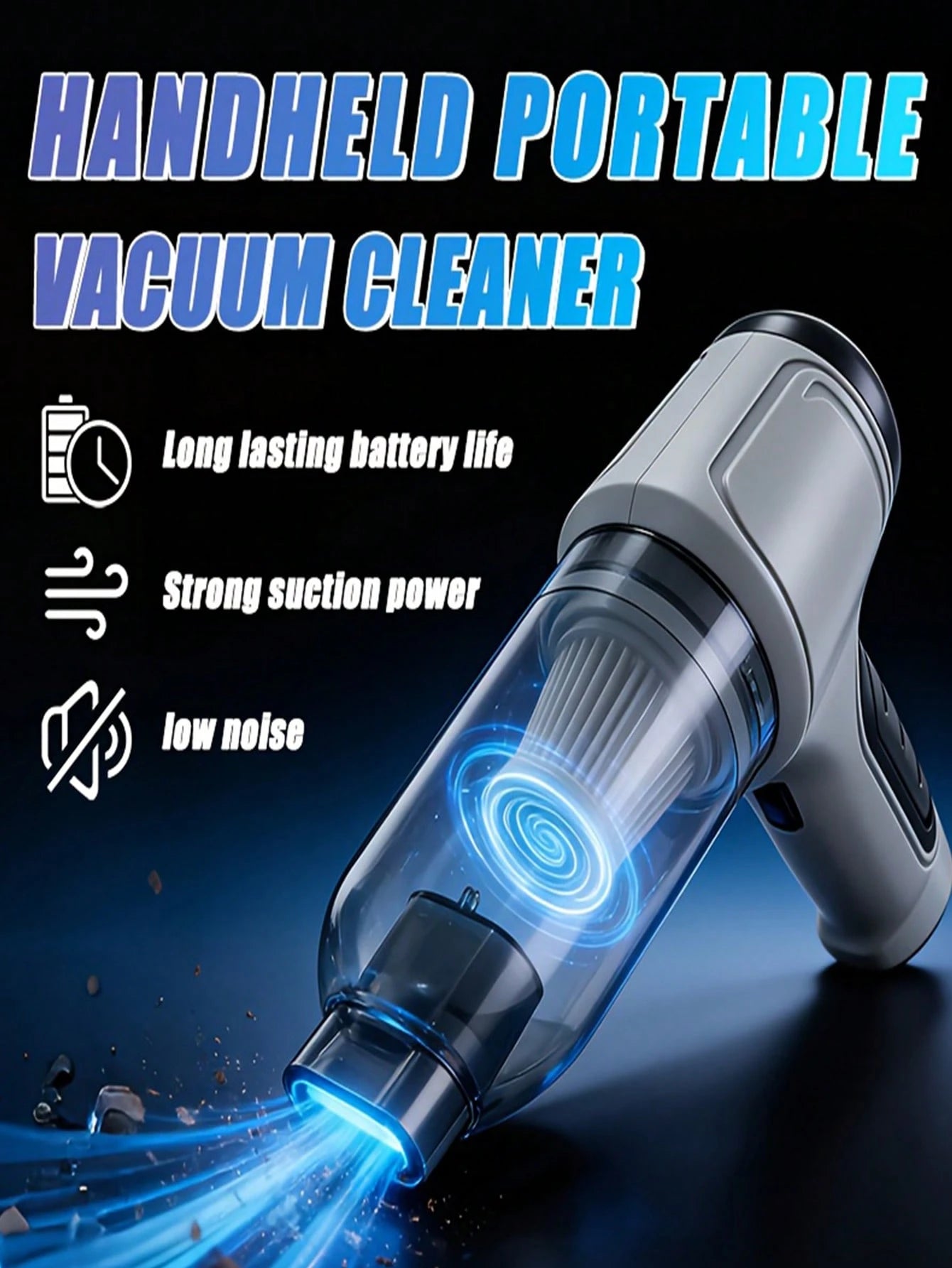 6-In-1 Portable Wireless Vacuum Cleaner, 2400mAh Rechargeable Battery High Power Mini Vacuum, With Brushless Motor Air Blower And Pump, Handheld Vacuum Cleaner, Suitable For Car, Home, Office, Camping